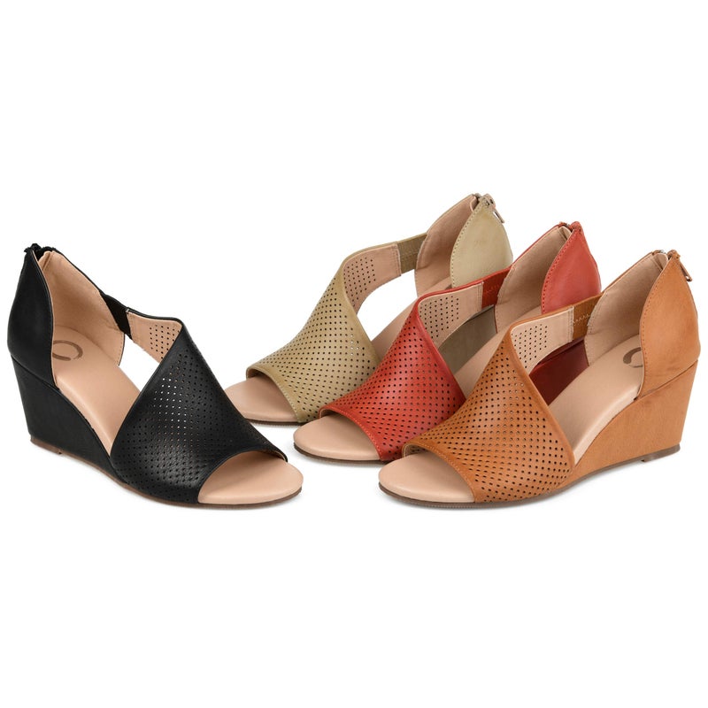 Journee Collection Women's Tru Comfort Foamâ„¢ Aretha Wedge Sandals Cognac 10 Medium - Image 5